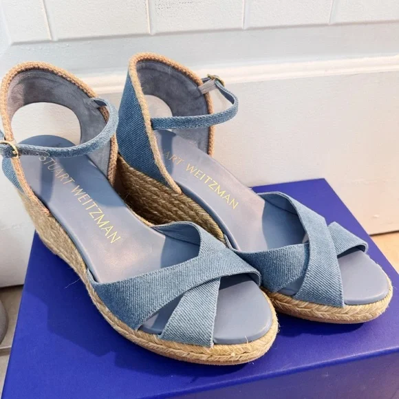 Stuart Weitzman Blue Wedges - Picture 3 of 7